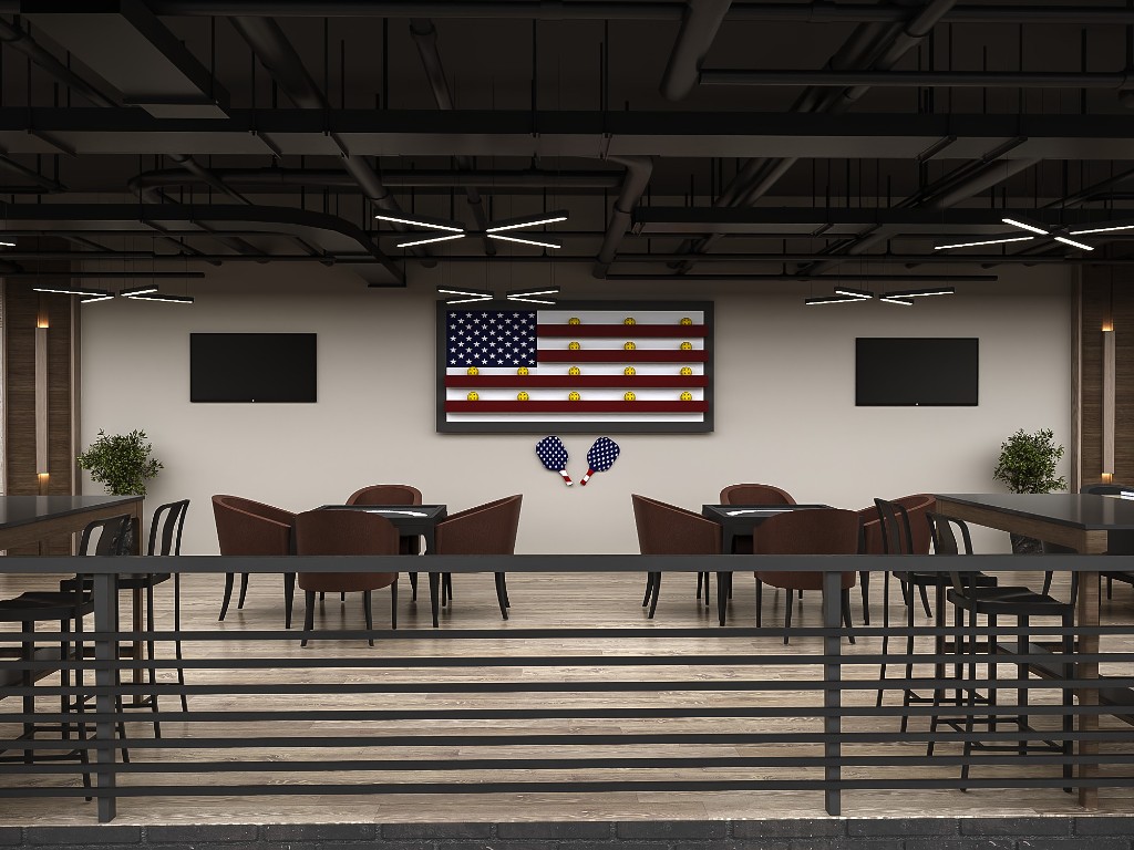 PB(973) interactive warm-up area for indoor pickleball training in Flanders NJ